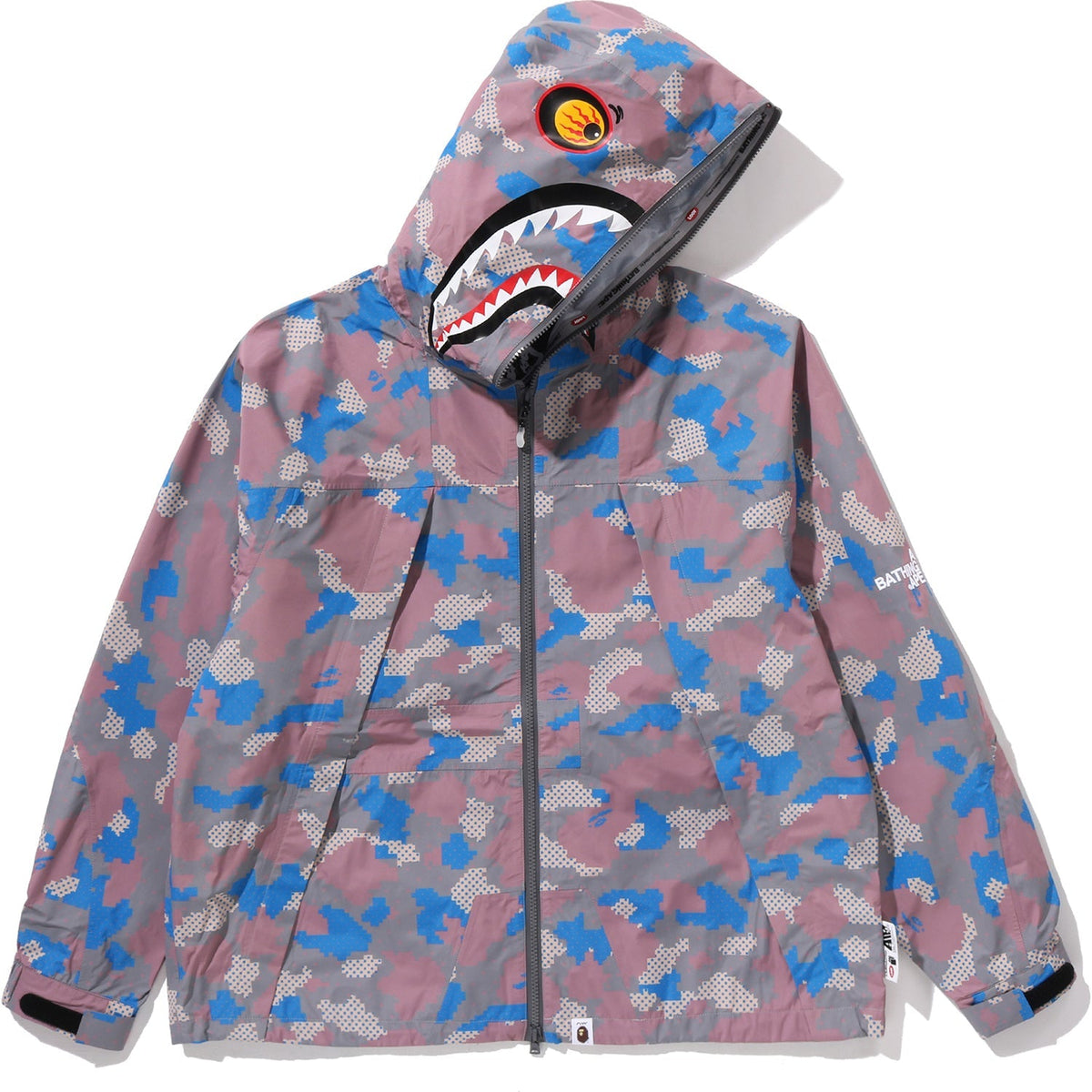 BAPE BY KAZUKI KURAISHI CAMO SHARK PACKABLE SNOWBOARD JACKET MENS
