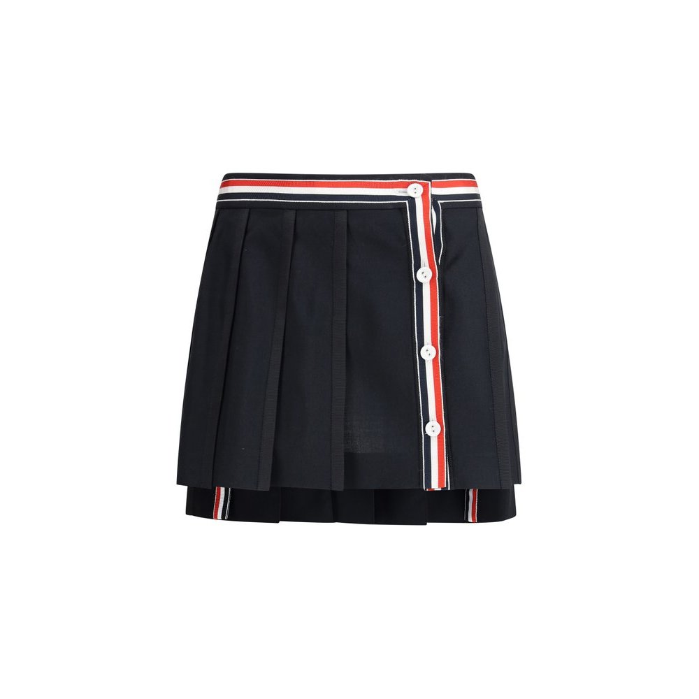 Women's Grosgrain-Trim Pleated Mini Skirt | Thom Browne