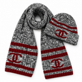 Chanel Style Marled Knit Scarf and Beanie Set