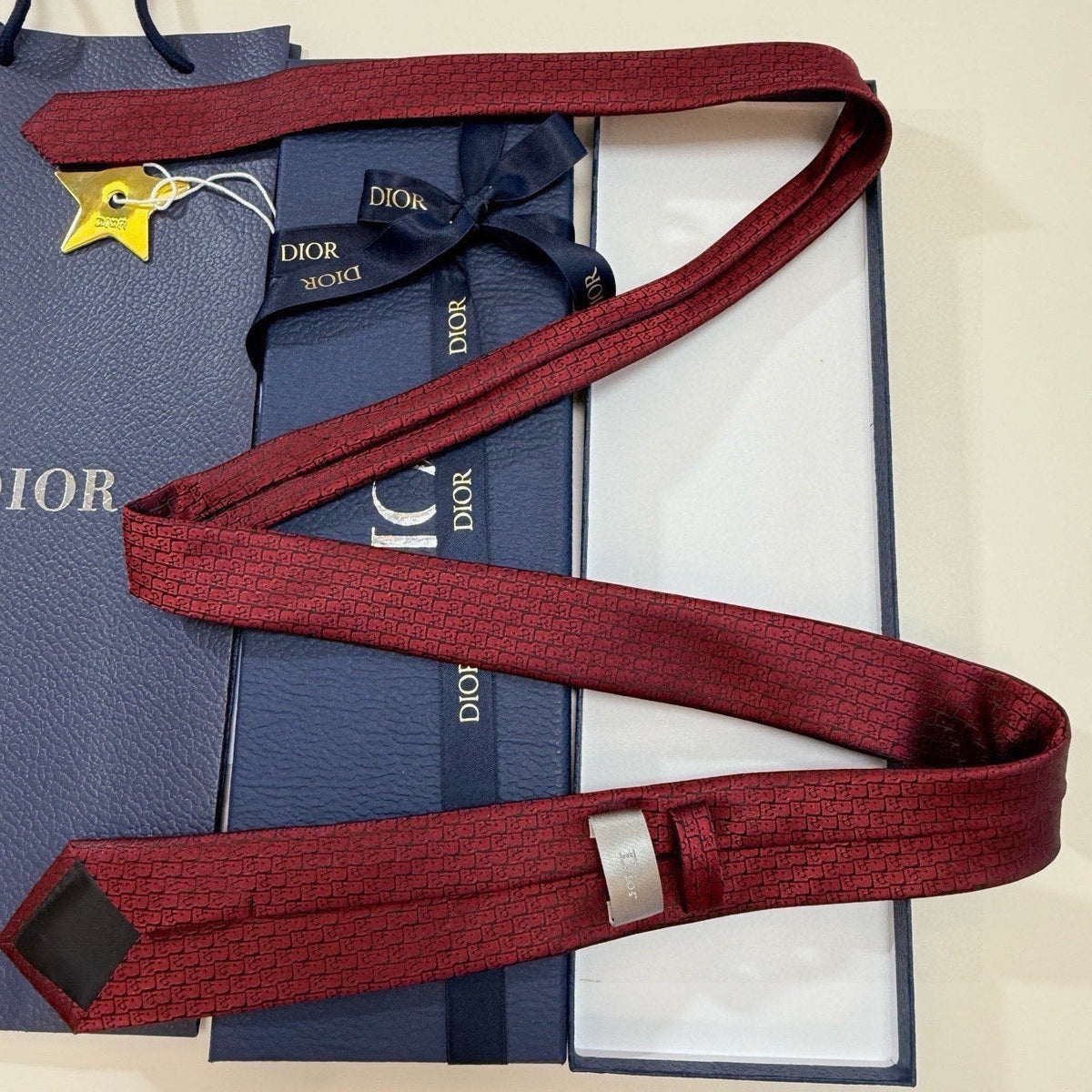 Dior Style Men's Textured Silk Tie