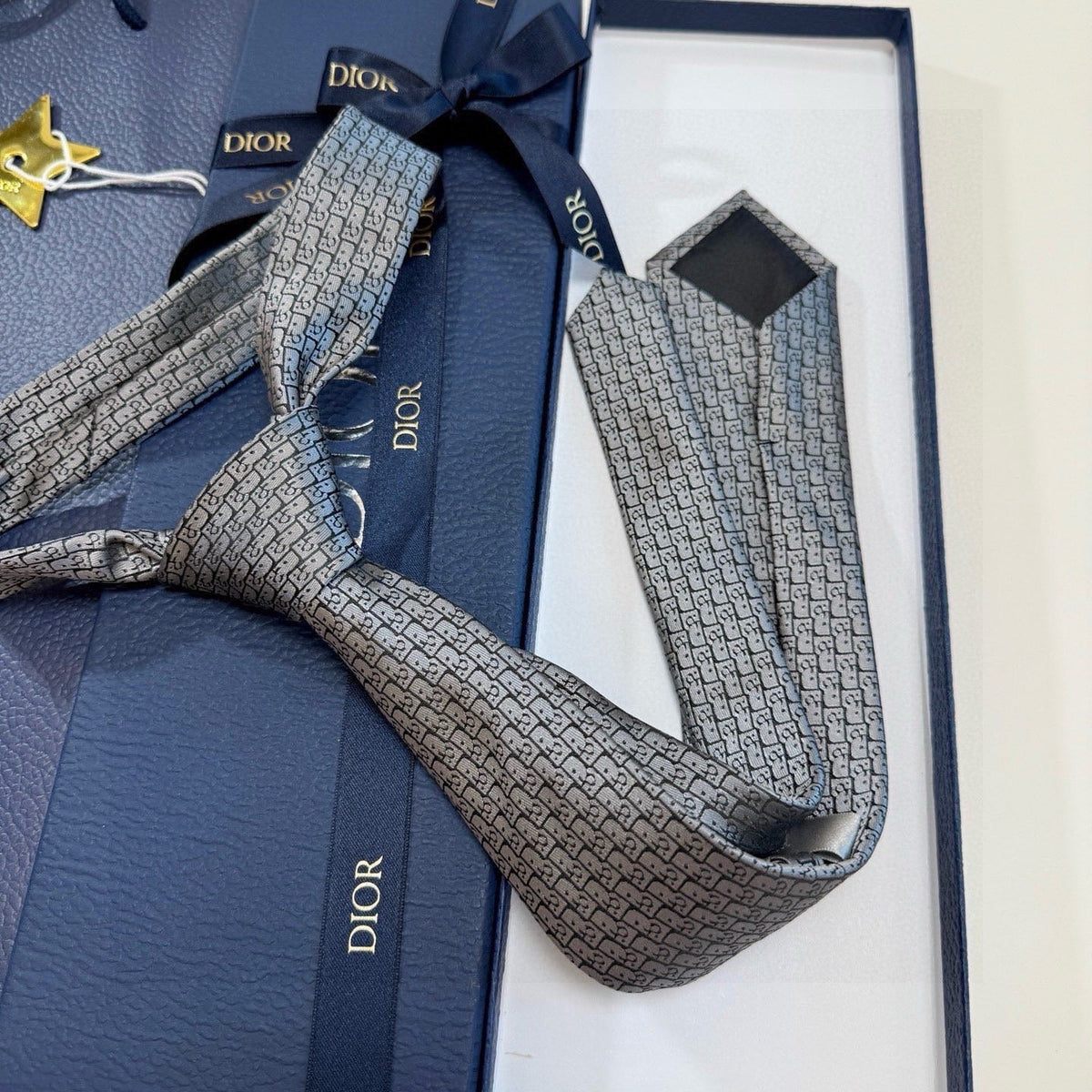 Dior Style Men's Textured Silk Tie
