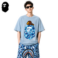 BAPE Blue ABC Camo Milo Ape Head Men's T-Shirt - Blue