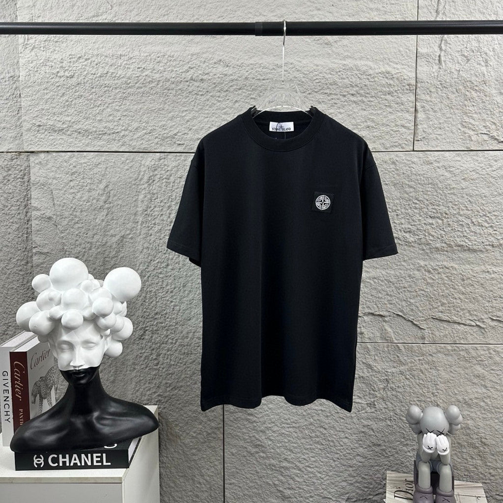 Stone Island Classic Compass Rose Woven Appliqué Badge T-Shirt - Left Chest Patch