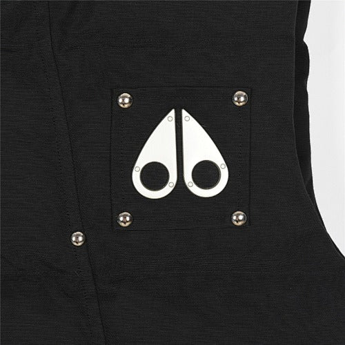 Moose Knuckles Down Vest with Logo Chest Patch and Silver Rivets