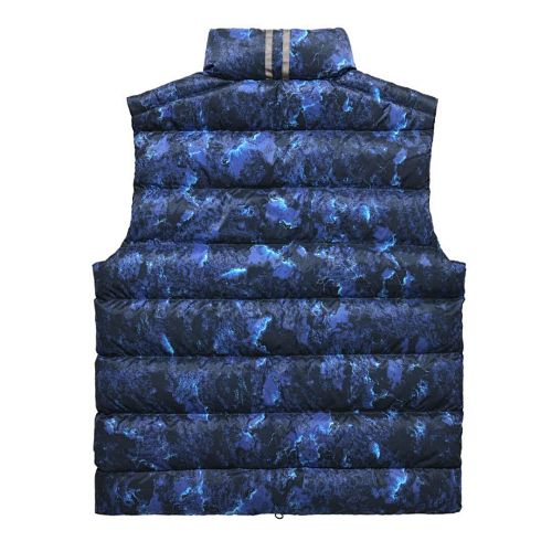 Canada Goose Blue Abstract Print Quilted Puffer Vest