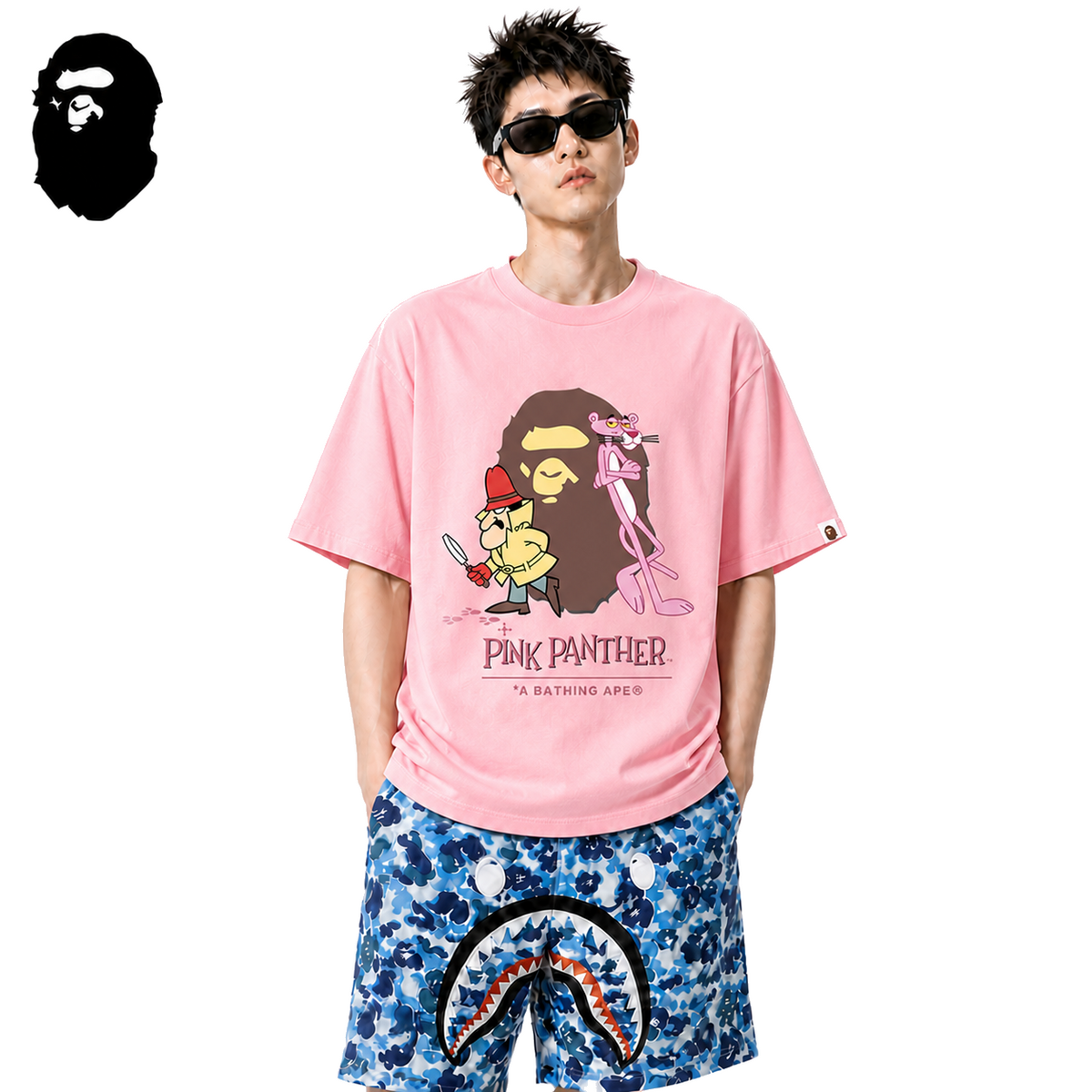 BAPE x Pink Panther Ape Head Men's T-Shirt - Pink