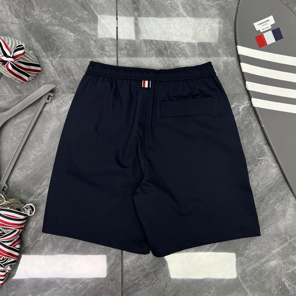 Thom Browne Solid Color Drawstring Casual Shorts