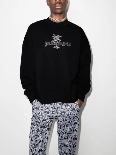 Palm Angels logo-embroidered sweatshirt