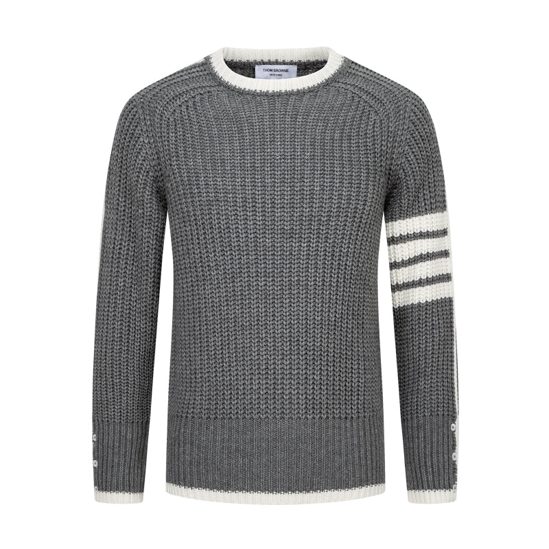 Classic Four-Bar Couples Knitwear Sweater - 100% Cotton Made in Japan | Thom Browne