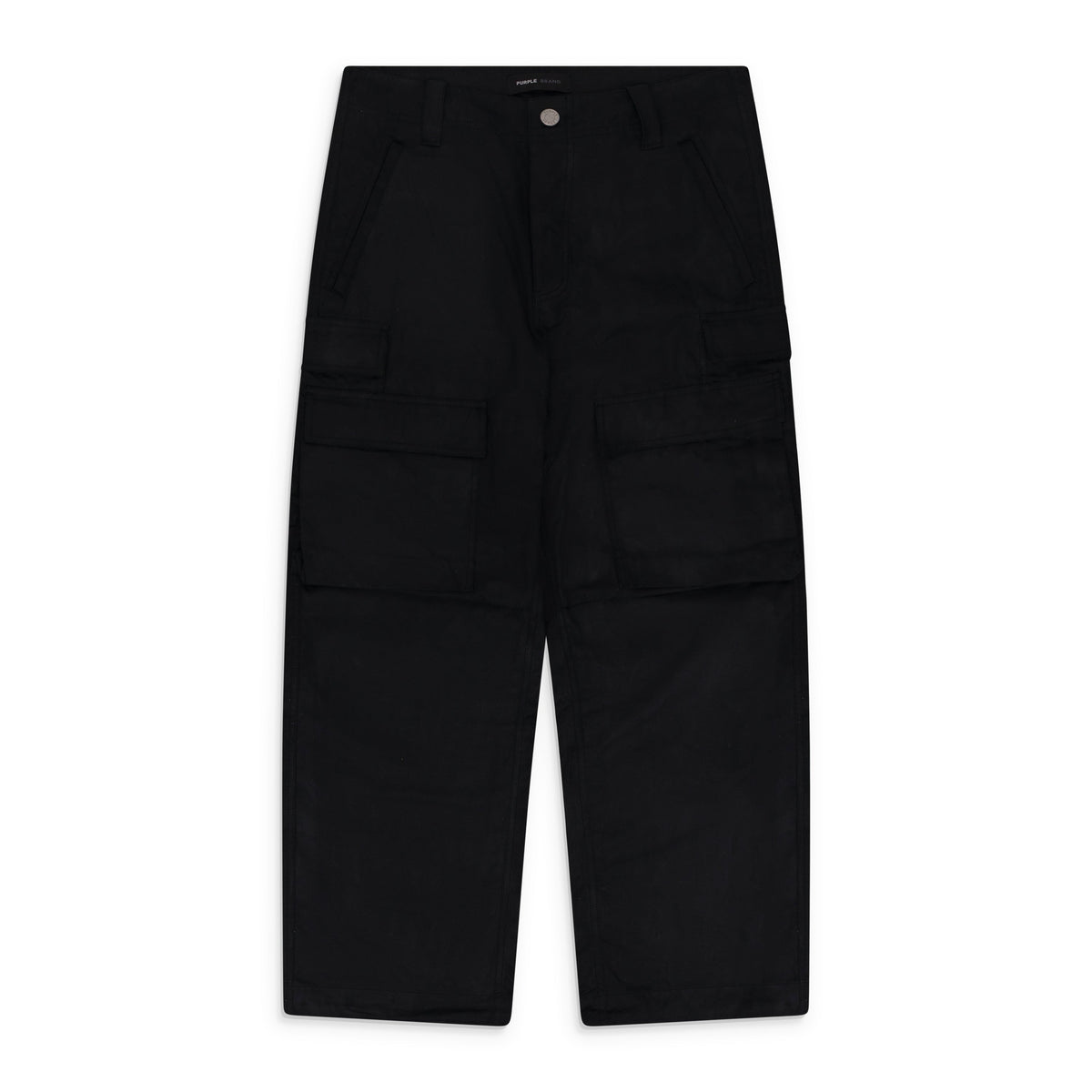 Black Woven Cargo Pants