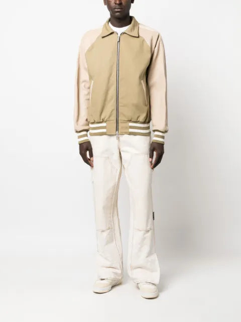 RHUDE logo-patch cotton varsity jacket