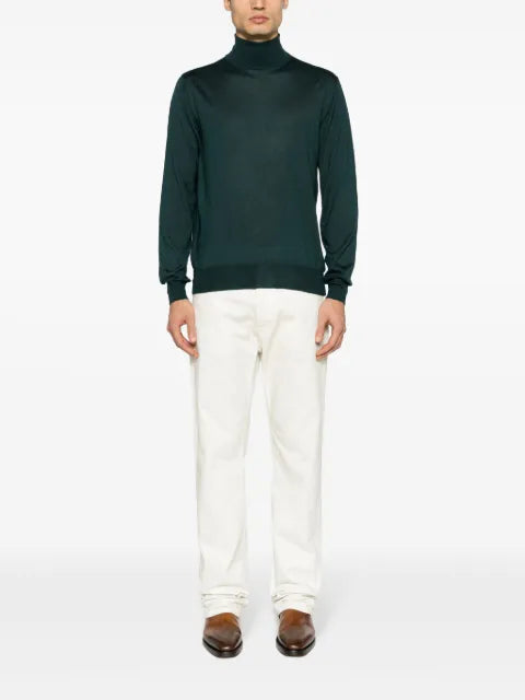 Cruciani roll-neck cashmere blend jumper