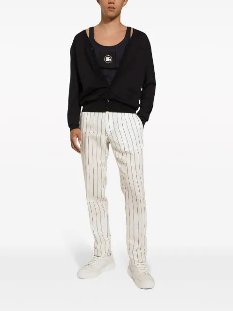 Dolce & Gabbana logo-embroidered silk cardigan