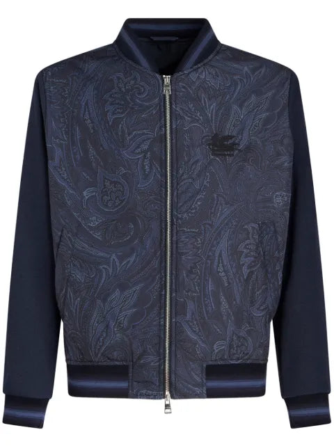 ETRO logo-embroidered paisley-print bomber jacket