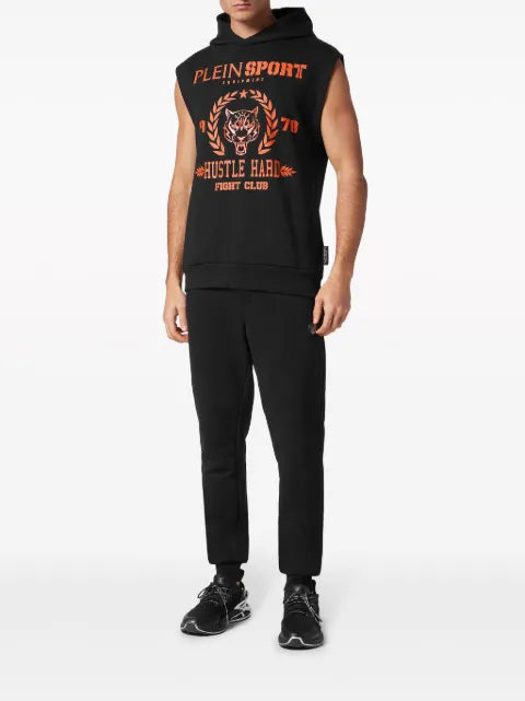 Plein Sport tiger-print sleeveless hoodie