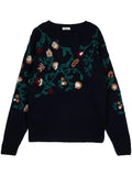 Leathersmith of London floral intarsia-knit jumper