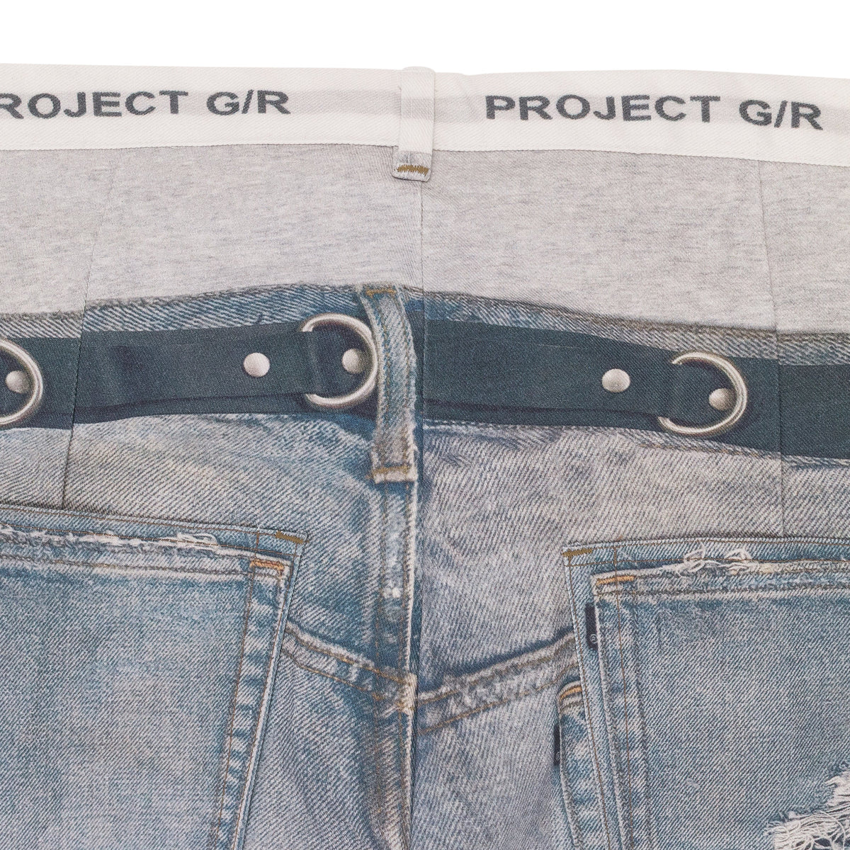 BLUE TROMPE-L'ŒIL DENIM JEANS