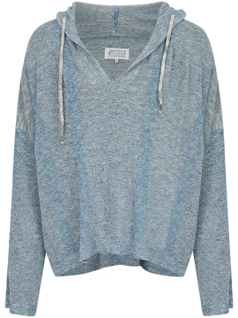 Maison Margiela drawstring hood v-neck sweater