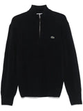 Lacoste zip-up high-neck wool sweater