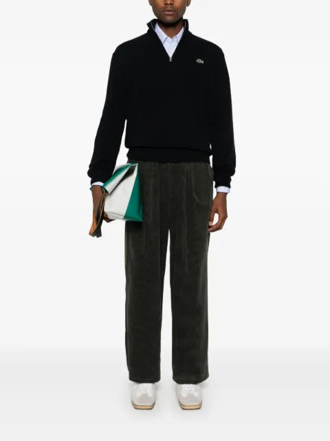 Lacoste zip-up high-neck wool sweater