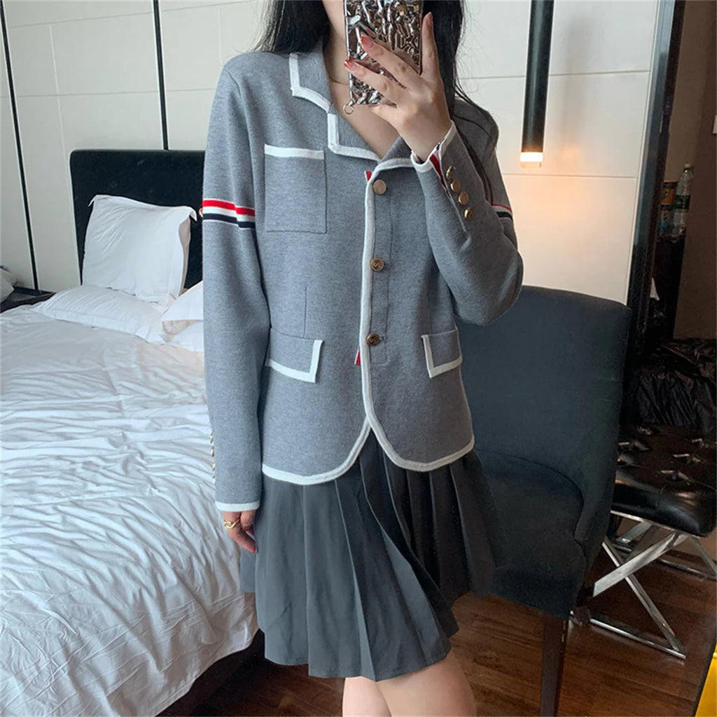 Thom Browne Women's Feather Embroidered Knitted Jacket