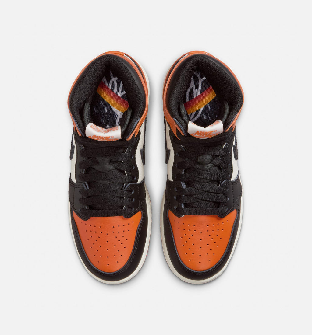 Air Jordan 1 Retro High OG Shattered Backboard Kids' Shoes - Black/Orange