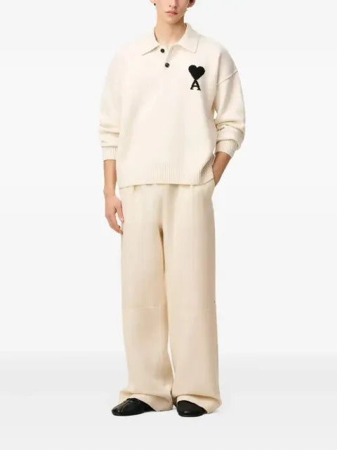 AMI Paris Ami De Coeur wool polo shirt