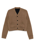 sacai logo-embroidered cardigan