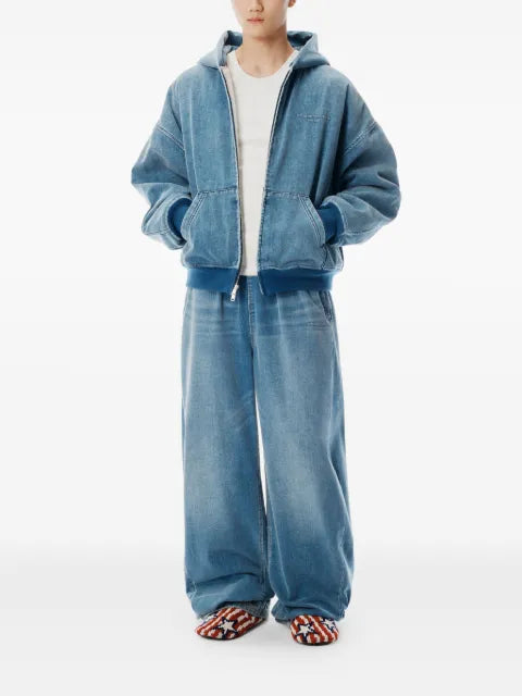 Alexander Wang hooded zip-up denim jacket