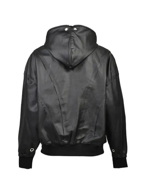 BREATH coated zip-up hoodie