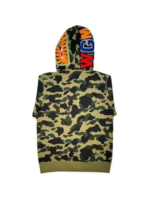 A BATHING APE® camo shark zip hoodie