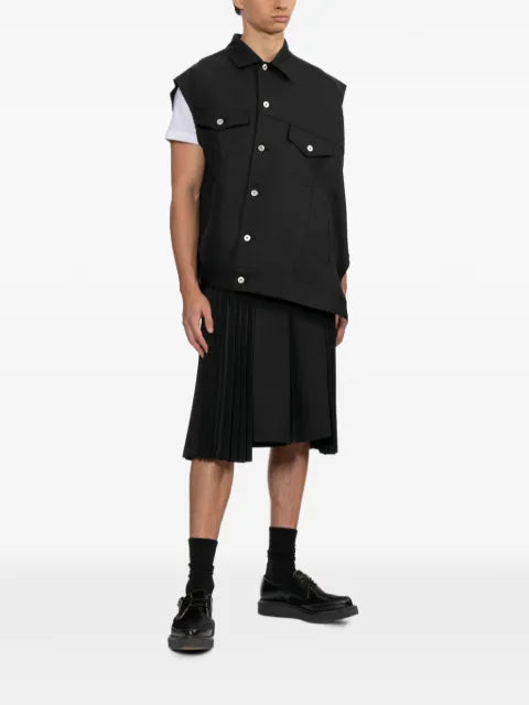 Black Comme Des Garçons asymmetric sleeveless gilet