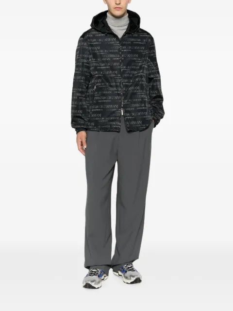Emporio Armani logo-pattern reversible jacket