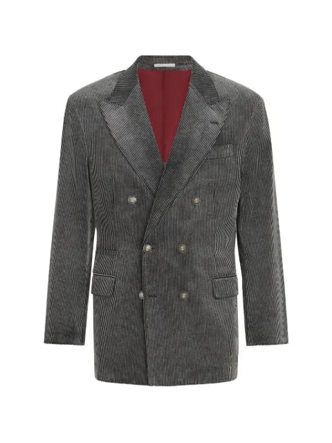 Brunello Cucinelli frosted cotton corduroy one-and-a-half breasted blazer with metal buttons