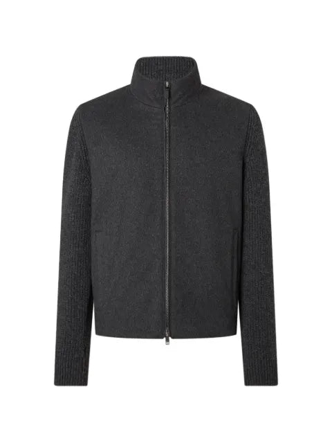 Zegna dark grey mélange Oasi cashmere full zip cardigan
