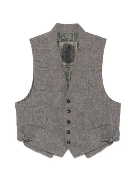 Ziggy Chen check-pattern waistcoat