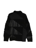 sacai patchwork cable-knit cardigan