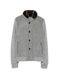 Moorer faux-fur collar panelled bomber jacket