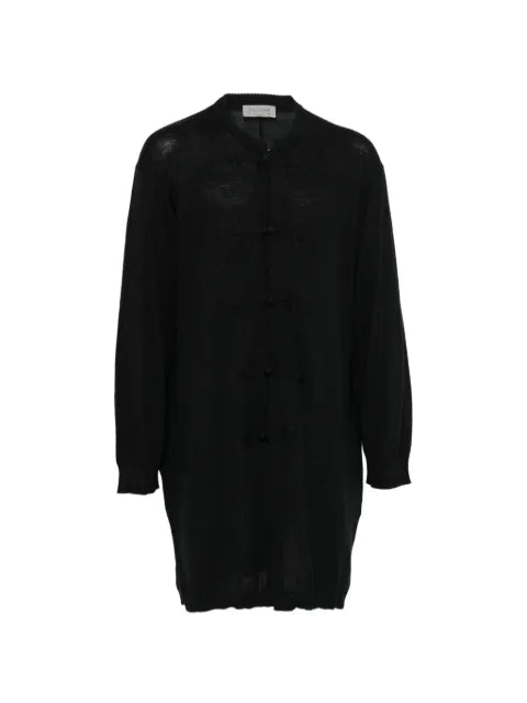 Yohji Yamamoto frog-fastening knitted cardigan