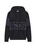 GCDS logo-print spray-effect hoodie