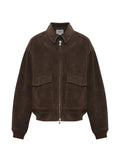 AGOLDE Emil suede bomber jacket