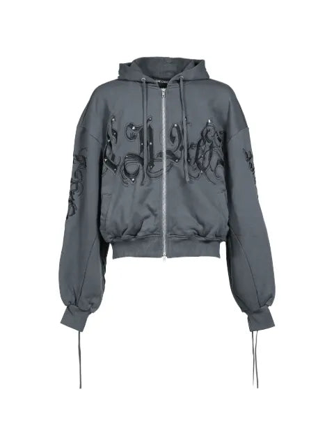 FINE CHAOS Washed Chaos embroidered hoodie