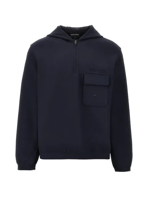 Emporio Armani Travel Essential quarter-zip pocket hoodie