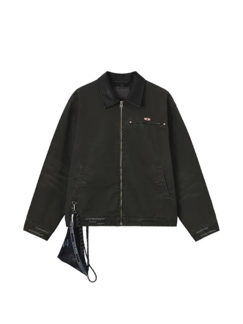 Musium Div. logo-patch zip-up jacket