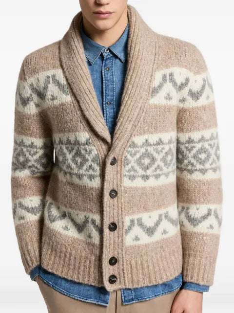 Peserico Fair Isle shawl-collar cardigan