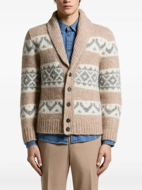 Peserico Fair Isle shawl-collar cardigan