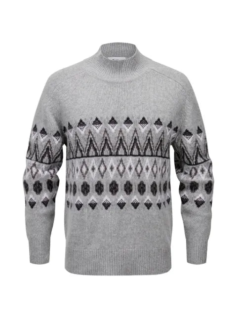 Ftc Fair Isle-knit mock-neck sweater