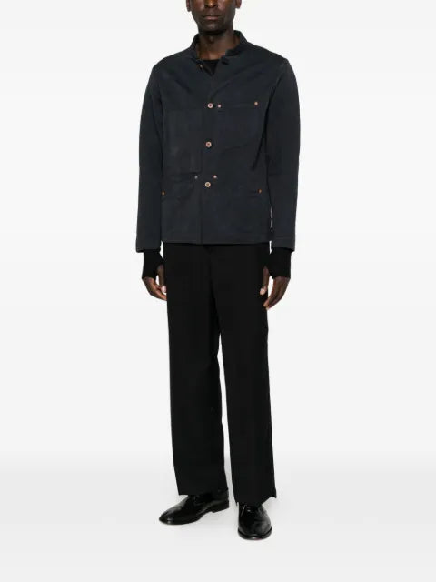 LOÏS DIONISIO herringbone button-up shirt jacket