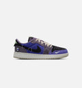 Air Jordan 1 Low OG Grade School Shoes - Regency Purple/Vapor Green/Black/Dark Raisin/Daybreak/Light Silver