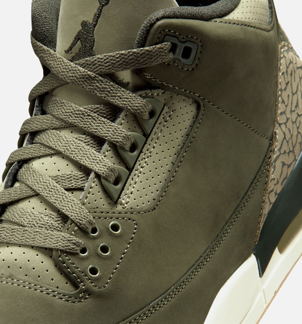 Air Jordan 3 Retro Medium Olive Men's Lifestyle Shoes - Medium Olive/Sequoia/Neutral Olive/Sail/Total Crimson